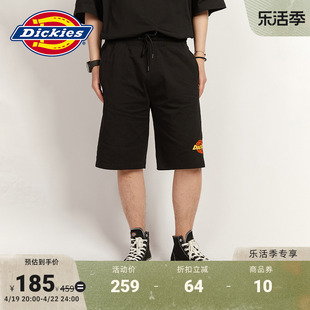 Dickies 工装口袋渐变印花抽绳重磅棉卫裤短裤男女情侣宽松运动裤