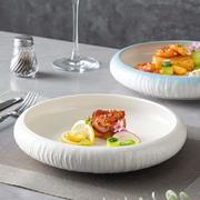 日式创意酸菜鱼碗西餐，法餐摆盘白色家用酒店，陶瓷盘子菜盘深盘餐具