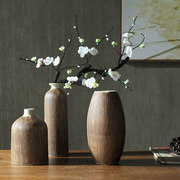 创意中式花瓶三件套简约时尚木纹家居装饰摆件，景德镇陶瓷工艺品
