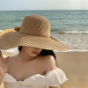 超大帽檐遮阳帽草帽女夏季防晒沙滩海边度假太阳帽子可折叠帽子潮