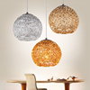 金色铝线球形吊灯简约现代餐厅，创意个性三头饭桌轻奢吧台圆形灯具