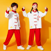 儿童武术表演服纯棉，中小学生运动会啦啦队演出服装，中国风街舞国潮