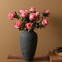单头保加利亚玫瑰花仿真绢，花束假花摆设，客厅室内餐桌摆件装饰