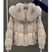 大毛领短款羽绒，棉服女冬季韩版宽松小个子加厚保暖外套