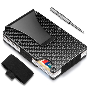 美国创意碳纤维卡，包男大容量小钱包rfid防盗刷信用卡夹超薄金属