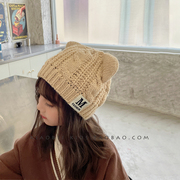 韩版儿童帽子秋冬季女童毛线，帽针织帽宝宝套头帽男童保暖帽小女孩
