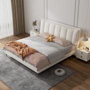 布艺床现代简约主卧床轻奢时尚品牌布床实木简约双人1.8米床婚床
