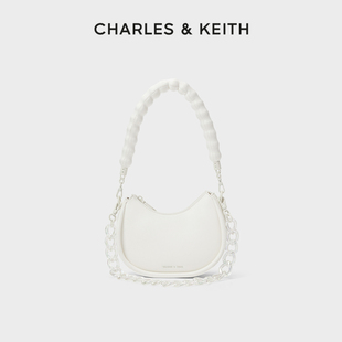 charles&keith春季女包ck2-20781846链条，单肩腋下包新月(包新月)包女