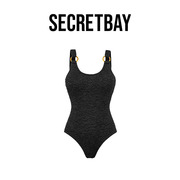 secretbayhalongbay系列泡泡纱，玳瑁环扣连体式泳衣sq82401