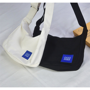 男女学生情侣简约上课帆布包，可以装书大容量拉链斜挎韩版布包