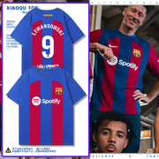 巴萨主场球员球衣莱万佩德里加维球迷版23-24西甲欧冠短袖T恤衫潮