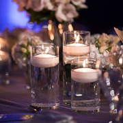 玻璃烛台欧式浪漫烛光晚餐，漂浮蜡烛婚礼，酒店生日派对水浮蜡烛杯