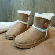 冬季真皮羊毛一体雪地靴 短筒靴 套筒一粒扣女靴棉靴子21-18