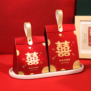 喜糖盒结婚高级包装空盒子精美婚礼糖果袋，回礼韩版订婚手提伴手礼