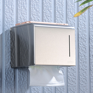 厕所卷纸架免打孔壁挂，纸巾架卫生间，纸巾盒不锈钢防水卫生纸置物架