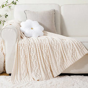 雪尼尔沙发毯盖毯ins风提花，保暖空调毯披肩，床尾毯办公室午睡毯子