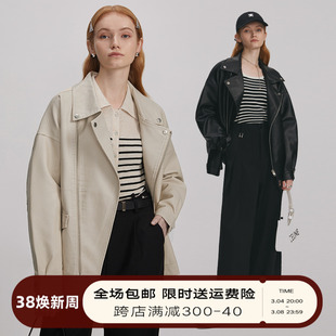 DESIGNER PLUS 韩版短款皮夹克小个子复古机车服PU皮皮衣女外套