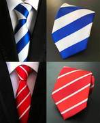 条纹领带男士西装商务领带斜纹，红白蓝白紫色，大红礼服领带8cm常规