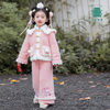 新中式儿童唐装冬季加厚棉衣加绒裤子女童汉服中国风套装拜年服