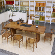 实木茶桌椅组合茶具套装一体，新中式茶台嵌入式茶几简约大板泡茶桌