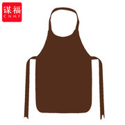 谋福一次性无纺布围裙火锅餐饮专用防水绘画围兜可定制logo咖啡色