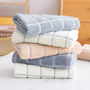 家居家用棉质方格四方巾面巾，成人情侣不掉毛柔软吸水加厚洗脸毛巾