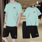 中国乔丹青少年运动套装男体育，跑步短袖t恤短裤夏季运动服男