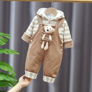 男童装婴儿4-5-6个月秋冬装0-1-2岁女宝宝抱婴袋裤婴幼儿棉衣套装