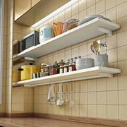 免打孔置物板厨房壁挂架子，搁架上墙面式，调料木收纳挂锅盘白色隔板