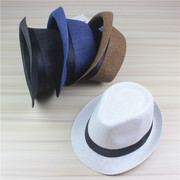 韩版遮阳帽英伦帽女男士草帽，礼帽爵士帽大头围，情侣沙滩帽子亲子帽