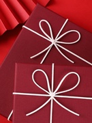 礼盒酒红色盒连衣裙，空纯色盒空盒子，定制logo睡衣包装礼盒围巾