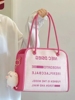 今年流行粉色帆布包包女2024设计感小众休闲托特包单肩斜挎包