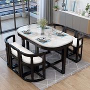 实木餐桌椅组合现代小户型多用创意变形多功能大理石新式拉伸桌子
