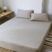 柔软a类婴儿级天竺，棉1.5m床单纯色裸睡针织，棉1.8米床垫保护罩床笠
