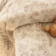 韩里韩气兔子纯棉双层纱布料，宝宝全棉裸睡，床品被套床单衣服面料