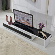 乐悠居电视柜现代简约伸缩储物组合电视，墙地柜黑白色钢化玻璃钢琴