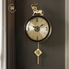 2023现代轻奢黄铜钟表挂钟，家用客厅大气创意装饰时钟时尚挂表