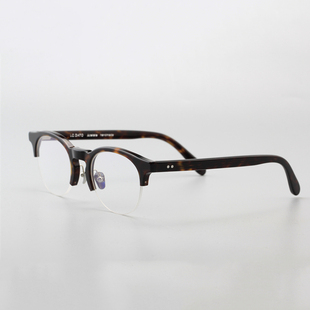 日系复古手工半圆形板材，眼镜架男女简易风，近视半框眼镜框6318