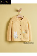 next英国女童黄色卡通，米菲兔针织开衫，单排扣纯棉毛衣a02-348