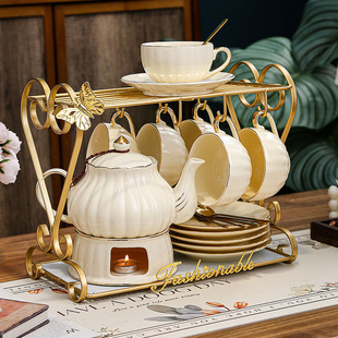 高级设计感陶瓷花茶壶组合套装英式简约乔迁新居送礼下午茶收纳