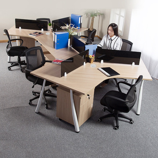 异形屏风办公桌6人3位简约现代办公家具办公桌椅组合办公桌员工位