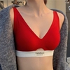 大红色本命年内衣女小胸聚拢防下垂固定杯运动美背防震文胸罩(文胸罩)套装