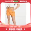 香港直邮潮奢monki女士monki卷边橙色，牛仔短裤