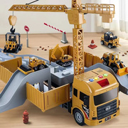 超大号儿童集装箱货柜车大型工程挖掘机吊车玩具卡车合金套装男孩