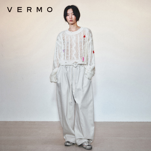 VERMO 男女同款 收藏童心 宽松慵懒马海毛套头毛衫