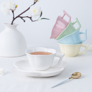 创意儿童牛奶杯陶瓷早餐杯麦片杯  西餐咖啡杯碟套装下午茶具杯子