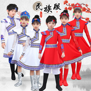 少数民族演出服男女童蒙古族舞蹈服装儿童蒙古演出服筷子舞蒙古袍