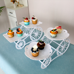 生日布置甜品台摆件蛋糕展示架，托盘水果甜点，摆台下午茶糕点点心架