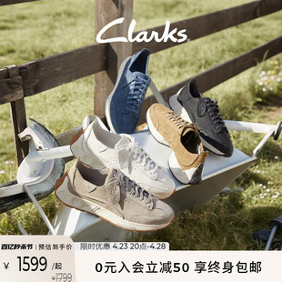 clarks其乐男女款跑鞋，潮流舒适透气轻量缓震牛皮运动鞋四季款