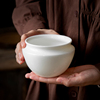 德化羊脂玉瓷水洗茶洗茶渣缸建水色釉水盂茶洗陶瓷杯洗小号家用